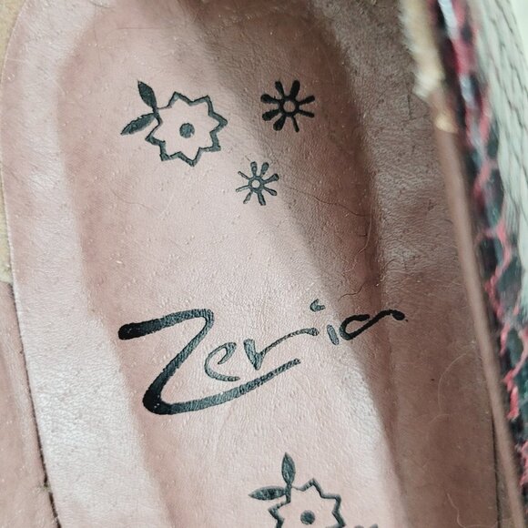 Zenia Pointed Toe Classic Slim High Heels Red Black Python Print Slip - Picture 5 of 7